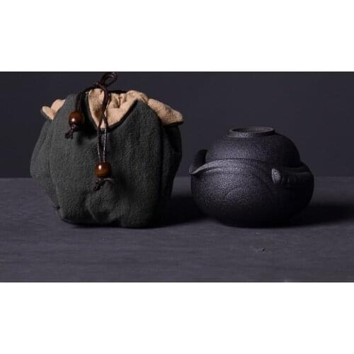 Ceramic teapot gaiwan teacups for puer portable travel tea set with clotth bag