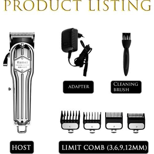 KM-1976 1977 Professional Hair Trimmer Beard Mustache Shaver Cordless All Metal Electric Man Hair Cuter Modelling Hair Clipper