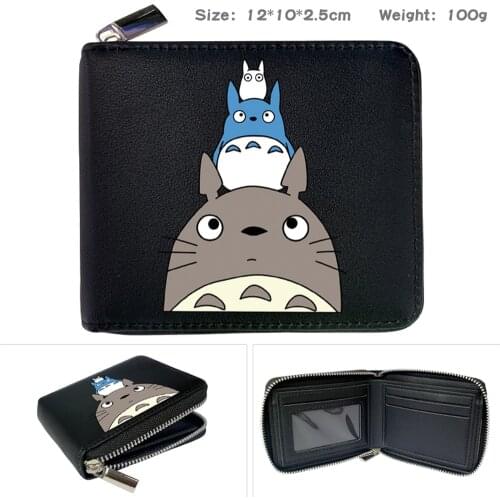 Anime My Neighbour Totoro PU Wallet Print Cartoon Zippert Short Boys Girls Purse Coin Pocket Card Photo Holder Note Compartment
