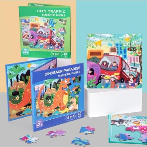 Magnetic Cartoon Jigsaw Puzzle Kid Children Early Educational Toy Birthday Gift