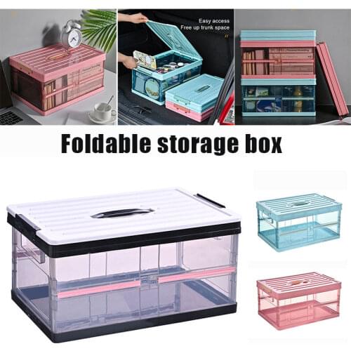Upgraded Collapsible Car Trunk Storage Box Foldable Storage Bin with Lid for Home Garden Outdoor Travel and Camp @LS