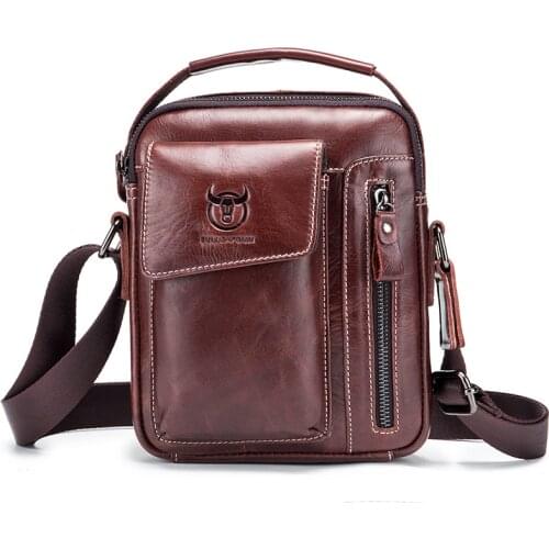 100% Genuine Leather Men Shoulder Bag Vintage Natural Cowhide Messenger Bag For Man Crossbody Bag Small Casual Handbag 2021 New