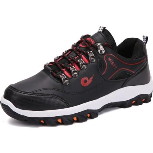 2021 Summer New Mens Hiking Shoes Lace-Up Non-Slip Outdoor Jogging Shoes Leather Waterproof Casual Fashion Hiking Sneakers