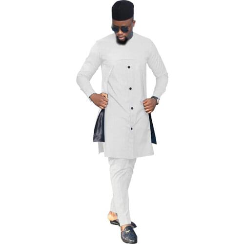 Mens Bazin Rich Spring New African Clothes For Men 2021 Outfit Hippie Wax Robe American Evening Designer Casual 2 Piece Set