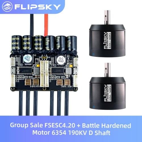 Group Sale FSESC4.20 + Battle Hardened Motor 6354 190KV D Shaft Electric Skateboard Kit ESC for SK8