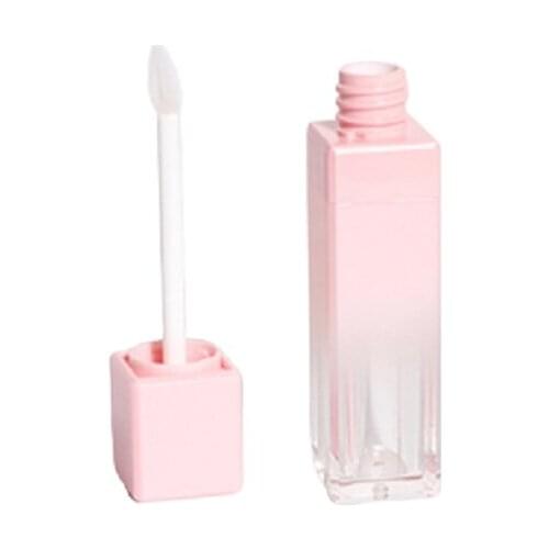Plastic Lip Gloss Container Gradient Pink Square Cosmetic Packaging Container Makeup Empty Lip Gloss Lipgloss Tube 50pcs/Lot