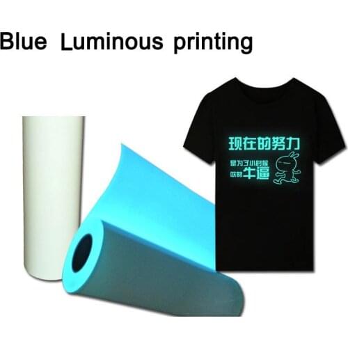 Supply Green/Blue Luminous Heat Transfer-film/Custom Printing on T-shirts Pu Flex Heat Transfer-film foil to print on Clothes