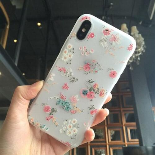 2018 flower Mobile Phone Case Cover Shockproof Slim Small Floral Compatible With iPhone 6 6s 7 8 Plus X RJ88 ND998