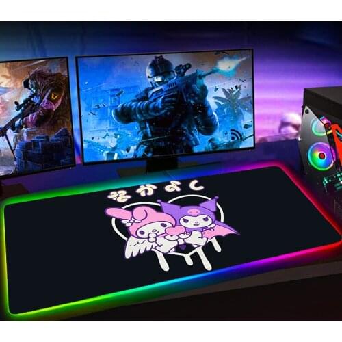 RGB Tapis De Souris Kuromies Cartoon Mouse Pad Laptop Gaming Accessiores Mousepad Mause Pad Rubber No-slip with Backlit Mausepad