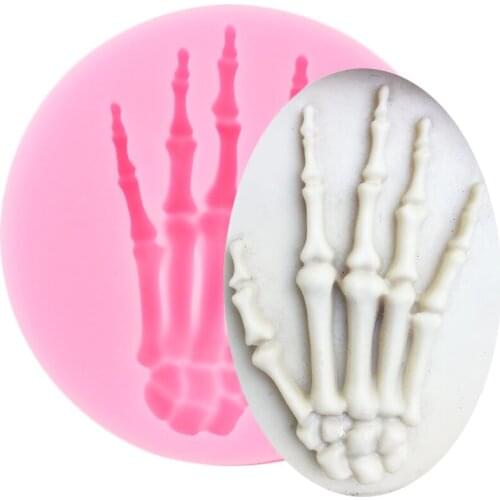 Skull Hand Halloween Silicone Molds Fondant Cake Decorating Tools Cupcake Topper Candy Polymer Clay Chocolate Gumpaste Moulds