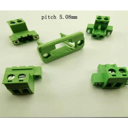 1 set Through-wall 2EDGWC-5.08mm Solder-spliced with flange pluggable terminal block Fixed panel 2-12p
