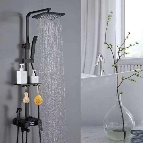 Shower Faucet Set Shower System Bathroom Shower Wall-mounted Shower Head Intelligent Constant Temperature Shower Bath Faucet