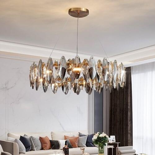 Modern crystal chandelier for living room luxury home decor lighting fixtures round gold led cristal lamp lustre free DHL