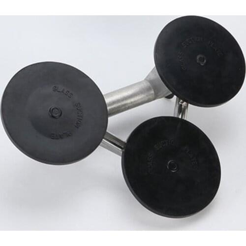 Heavy Duty Triple Locking Suction Cup Pad, Aluminum 3 Plates Hand Vacuum Lifter D2TD