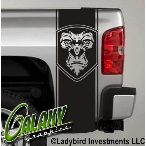 For Universal 1Set/2Pcs Tribal Gorilla Truck Bed Decal x2 - Ram Chevy Ford Stickers