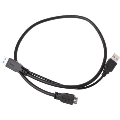USB 3.0 Male To Type A Micro B Male Dual Power Y Splliter Cable Extension Wire For External Hard Drives