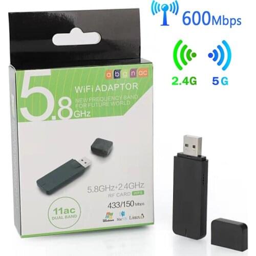 USB Wireless WIFI 600Mbps Mini 5GHz 2.4GHz Dual Band 433Mbps & 150Mbps 802.11ac Adapter For MAG250 MAG 250 Mag254 Htv 5 OPENBOX