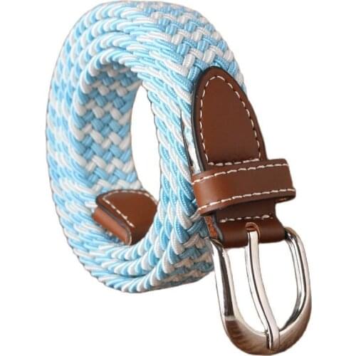 Narrow 2.5cm elastic belt pin buckle canvas belt young students knitting canvas belts