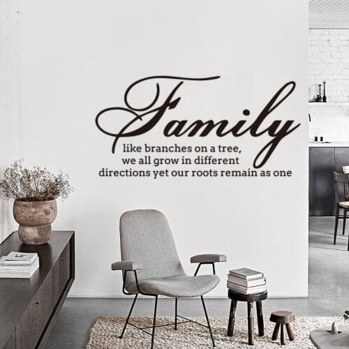 Family Inspirational Quotes Text Art Vinyl PVC Wall Stickers Home Decoration For Living Room Bedroom Wall Decals