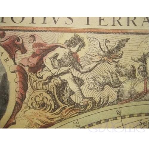 Vintage Kraft Paper Poster World Map Great Building Wall Sticker Art Craft Map Bar Cafe Decor 71x50cm