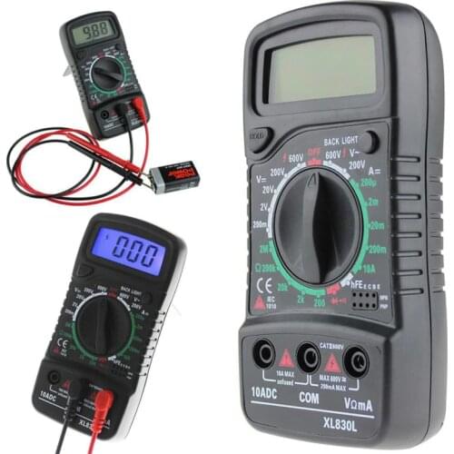 XL-830L Digital LCD Multimeter Voltmeter Ammeter AC/DC/OHM Volt Current Tester