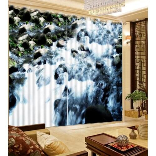 Curtains 3d Beautiful Photo Photo Customize size Natural landscape stone water nature window curtains