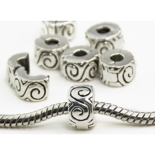 Clips Locks Beads Water ripple Stopper Bead Charm European Beads Charms Bracelets & Bangles DIY Jewelry