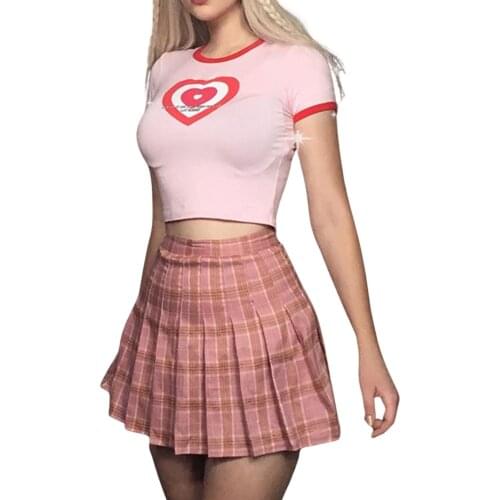 Womens Pleated Skirt, Plaid Printing Side Zipper Check Pattern A-line Dress Garment for Female