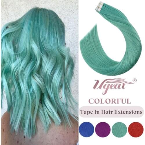 [19 Colors] Ugeat Tape Hair Extensions Human Hair Double Sided Adhesive Tape in Hair Extensions 50g/20pcs 2.5g/pcs