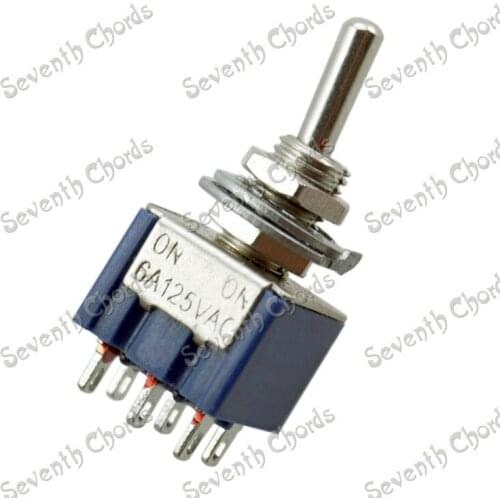 2 Pcs 6 Pin DPDT ON-ON 6A 125VAC Mini Toggle Switch for Electric Guitar Bass / Guitar Control Mini Switches