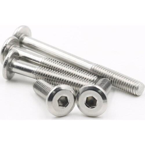200Pcs/lot SS304 M6*15 M6X15 flat thin head hexagon socket screws Stainless Steel 304 bolts Chinese screws Cheap bolts