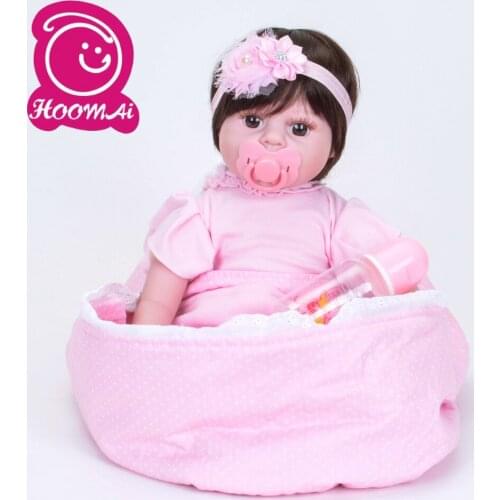22"55CM Real Look Bebe Reborn Baby Doll Silicone Vinyl Cloth Body Realistic Fashion Baby Doll Toy For Childrens Day Kid Gifts