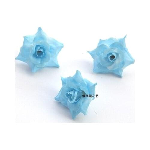 A7 Home &wedding decoration silk flowers artificial flowers Simulated Rose 4CM Curly Lace Flower DIY Hairpin Ring Silk Rose