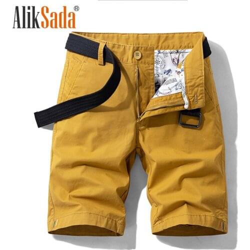 Aliksada Workwear Menshorts 2021 Summer Thin Section Outer Pants,loose Casual All-Match Cotton Sports Five-Point Men Shorts