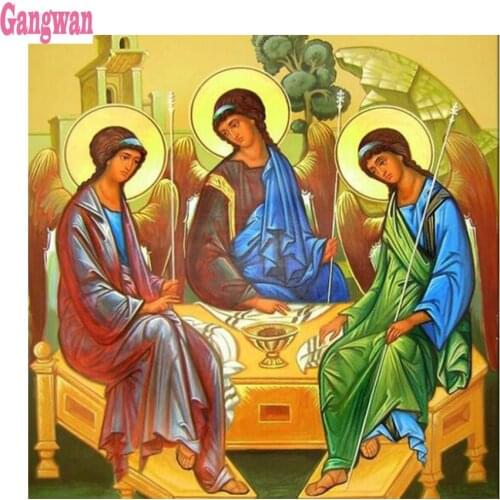 3d picture DIY 5D full diamond embroidery religions icons the holy trinity diamond painting cross stitch mosaic rhinestone art