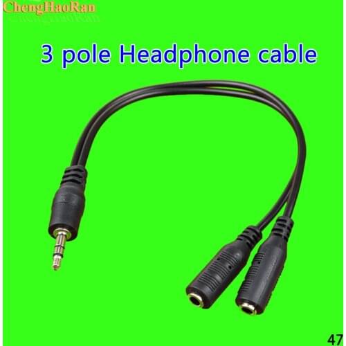 3.5mm Male to 2 Female Lovers audio line 3 Section Mobile phone Split in two audio Cable 3.5mm Male to Double Female Audio Line
