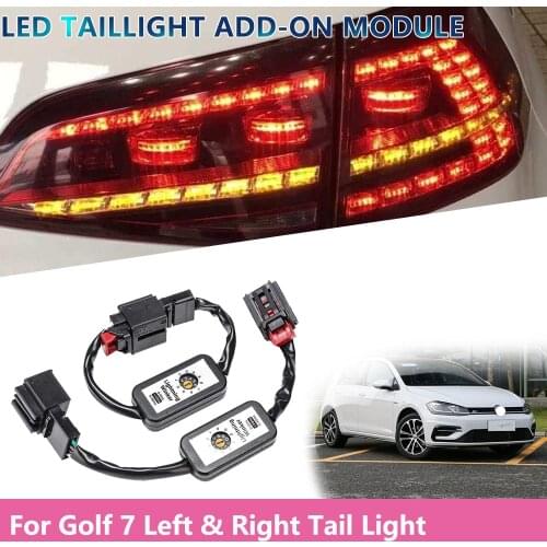 Car Dynamic LED Taillight Add-On Module Cable Wire Harness Turn Signal Indicator Left & Right Tail Light Black 2Pcs For Golf 7
