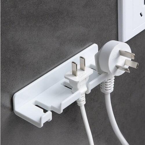 No Punching Strong Paste Cell Phone Charging Holder Phone Bracket Cradle Wall Bathroom Bedroom Bousehold Storage Rack 3 Hook