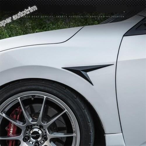 Lapetus Side Front Door Fender Cover Trim Exterior Accessories Fit For Honda Civic Sedan 2016 - 2019 / Black / Carbon Fiber ABS