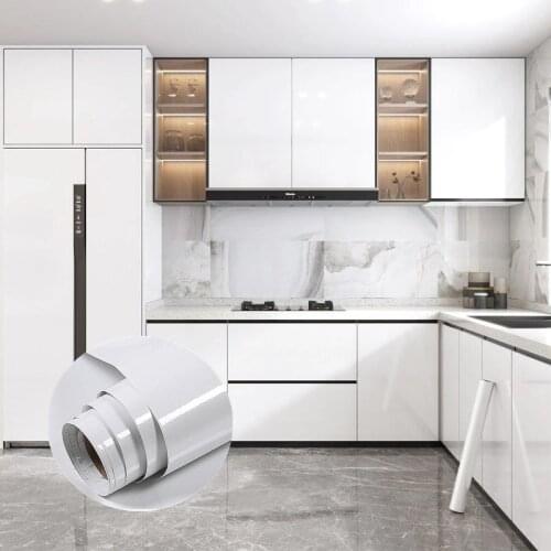 Decorative Film PVC Pearl Glitter White Self-adhesive Wallpapers Furniture Door Renovation Kitchen Cabinet Waterproof Stickers