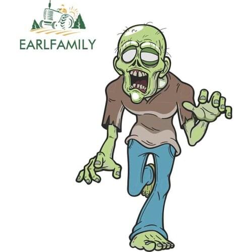EARLFAMILY 13cm x 8.9cm Car Styling Zombie Vinyl Stickers Halloween Decoration Funny Car Bike iPad Laptop Decal Car Accessories
