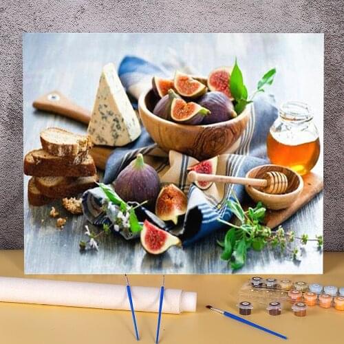 Fruit Coloring By Numbers Painting Set Oil Paints 40*50 Canvas Pictures Loft Picture For Adults Handicraft Handiwork Art