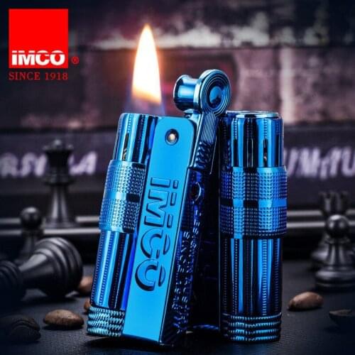 IMCO 6700 Kerosene Lighter Blue Stainless Steel Retro Classic Personality Windproof Mens Smoking Accessory Tool
