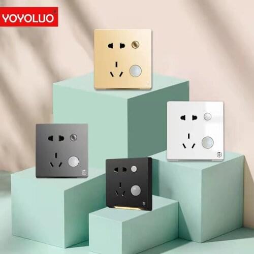 Human Body Induction Night Light 3000K Household Living Room Corridor 86 Type Concealed Switch Socket Panel With Light