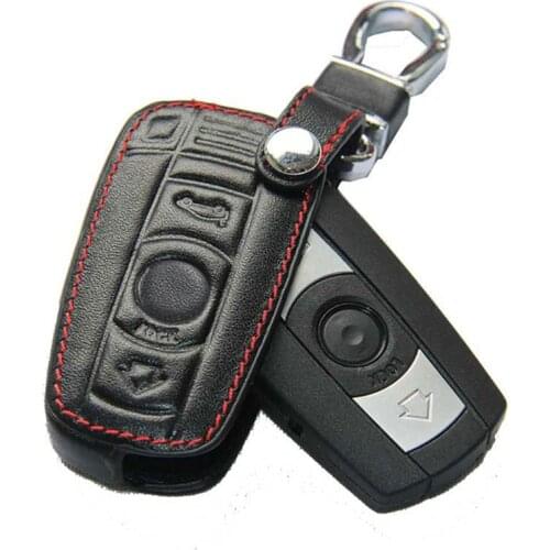Leather key case for Bmw E90 E30 E60 E34 Black Key Cover