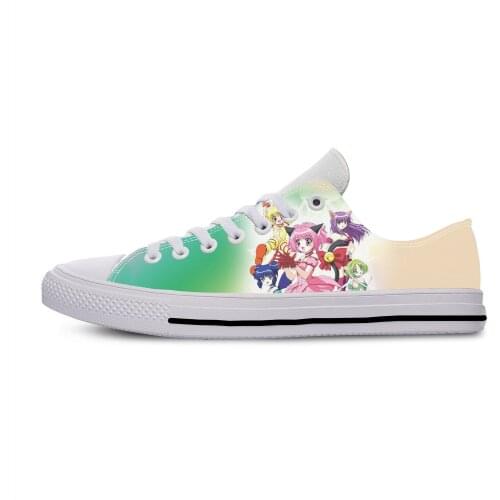 Japanese Anime Manga Cartoon Tokyo Mew Mew Fashion Casual Cloth Shoes Low Top Lightweight Breathable 3D Print Men Women Sneakers