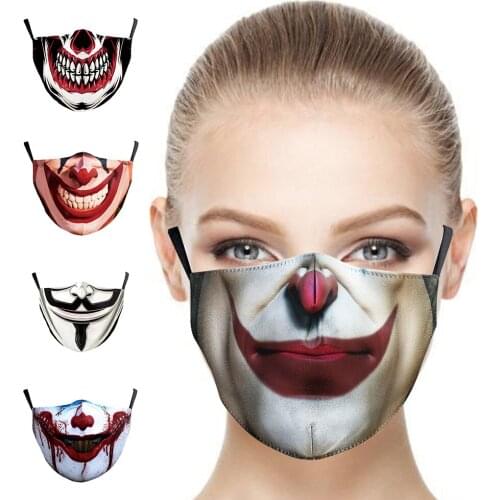 Halloween Horror Joker Mouth Cospaly Party Masks Womens Men Unisex Face-Protection Street Sports Cycling Breathable Adult Mask