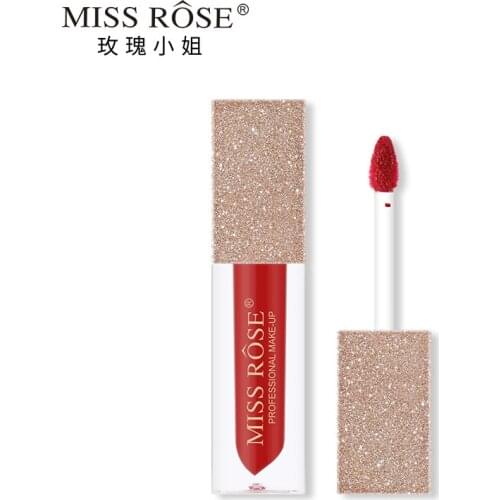 MiSS ROSE Moisturizing Surface Glaze Foreign Trade Cross Border Wholesale Beauty Waterproof Non-stick Cup Matte Lip Gloss