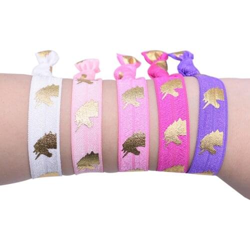 5Pcs 1.5*8.5cm Fashion Modern Hair Ties Girls Favors Wristband Multicolor Mixed Bracelet for Xmas New Year Party Popular Gifts