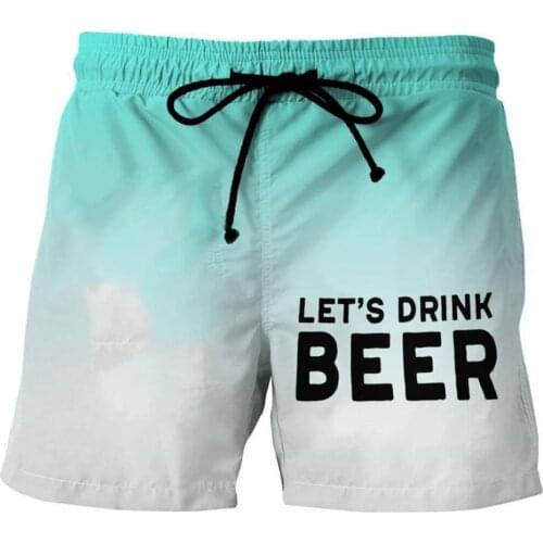 Men Beach Shorts Running Gym Shorts Letters Loose Summer Cartoon Drawstring Short Pants for Beach shorts Fast Dry Trunks Sports
